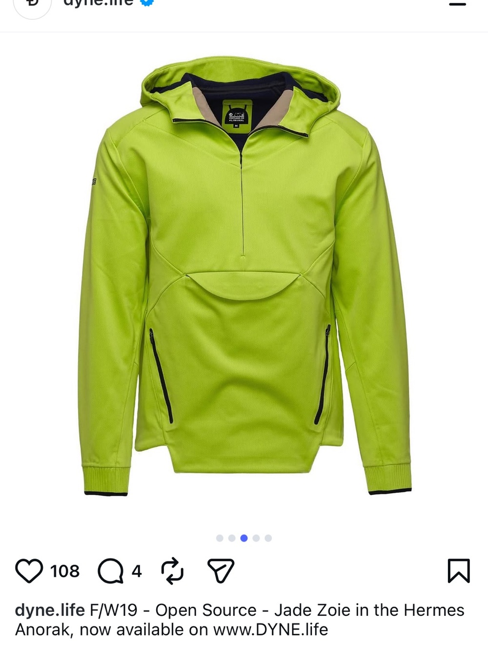 Dyne Jade Green Ski Anorak Hooded Snow Jacket